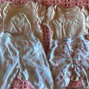 Baby Girl Floral Onesie and Pants Set